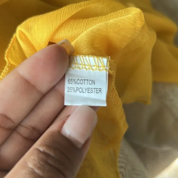 Sheer Ruffle Top - Yellow - CBR - Medium - Picture 5 of 6